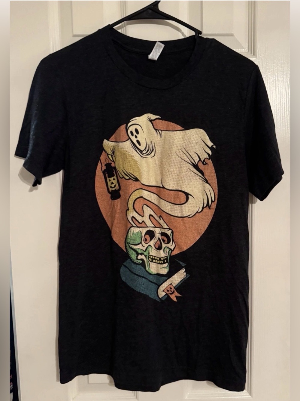 Creepy Co Dark Gray Ghost Pumpkin Skull Halloween T Shirt Size Small S